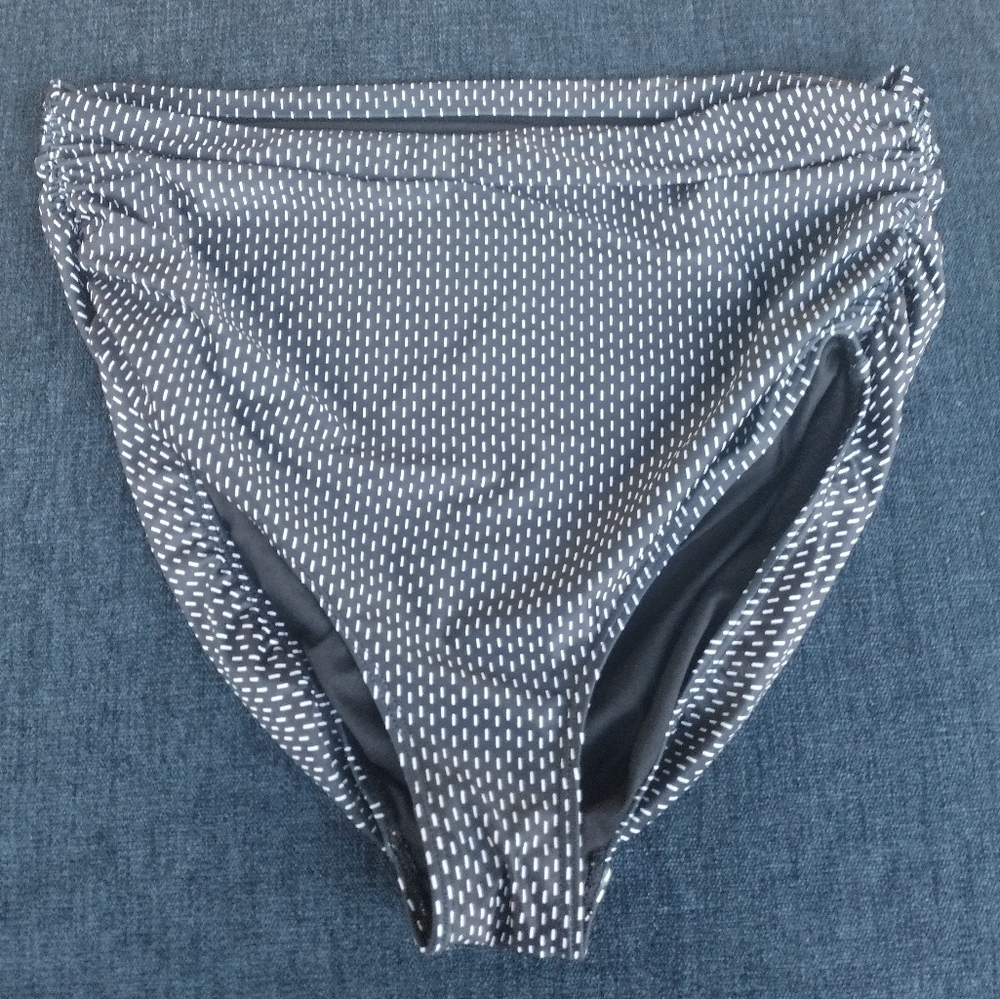 Albion Fit Bikini Bottoms Black White Midnight Dash Large